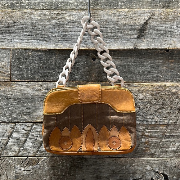 Anthropologie Handbags - Anthropologie Clutch Purse with Chunky Plastic Chain Strap